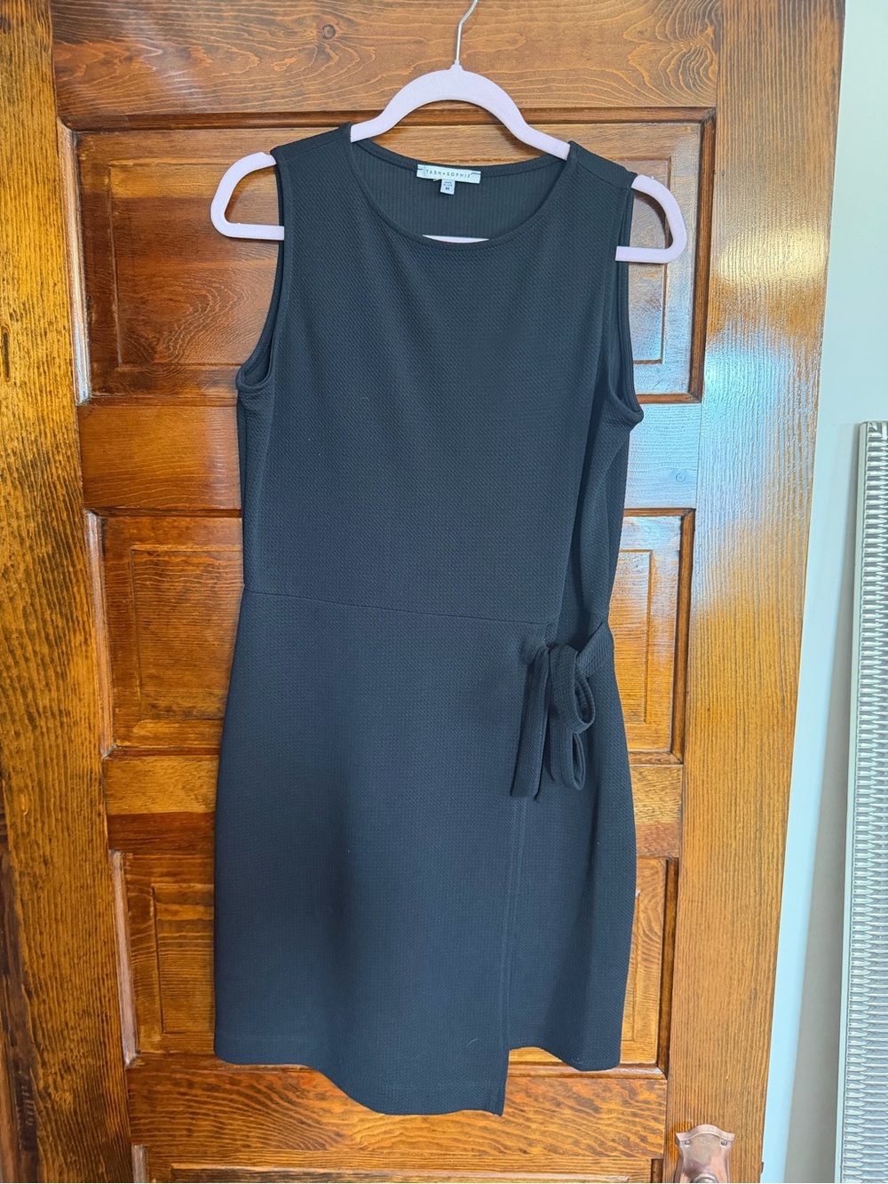 Sleeveless Black Mini Dress with Side Tie